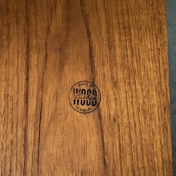 Mid Century Denmark Teak Appetizer Tray w/ Dual Plastic Inserts & Forks - Picture 12 of 12